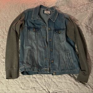 Grey Hoodie Denim Jacket